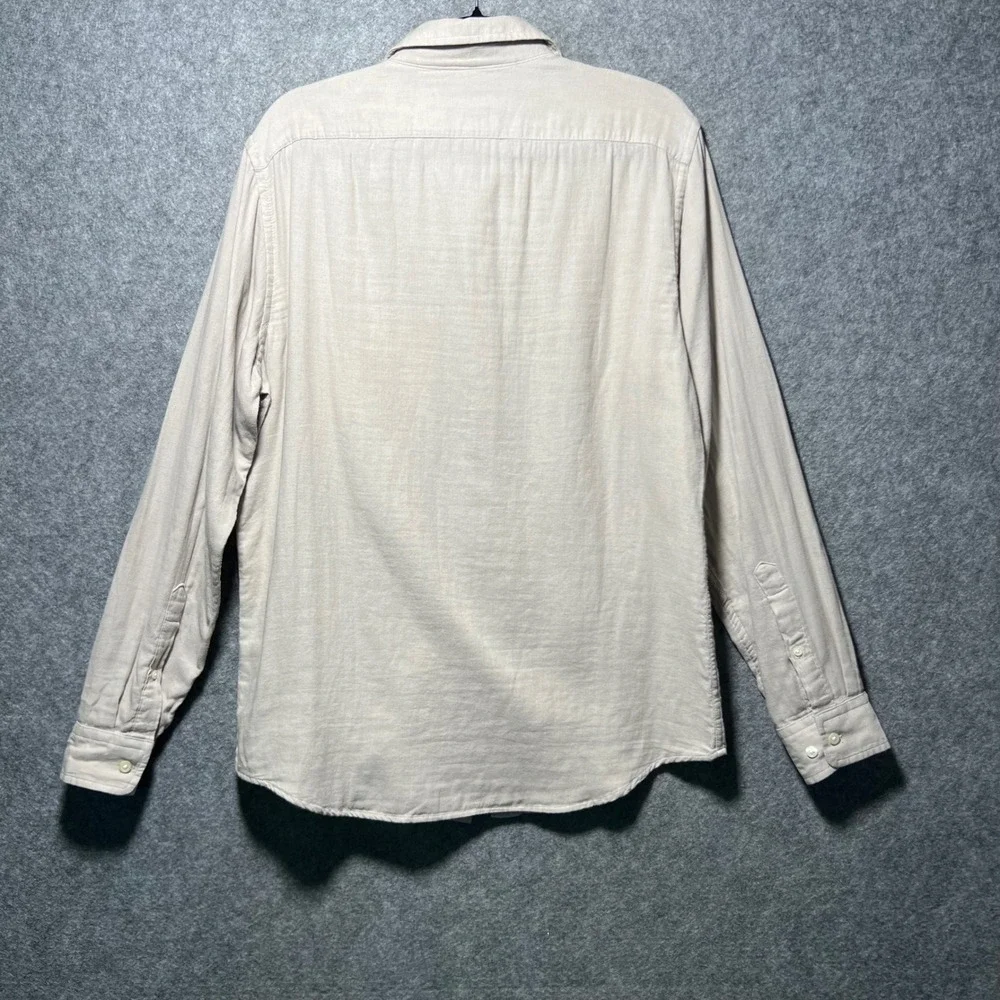 Banana Republic Mens‎ Standard Fit Cotton Button Up Shirt Beige M